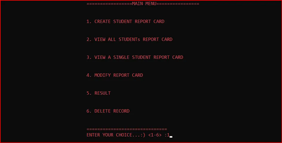 Student Record System in C++