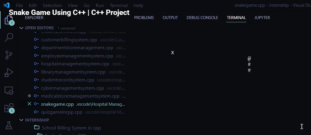 Snake game using C++