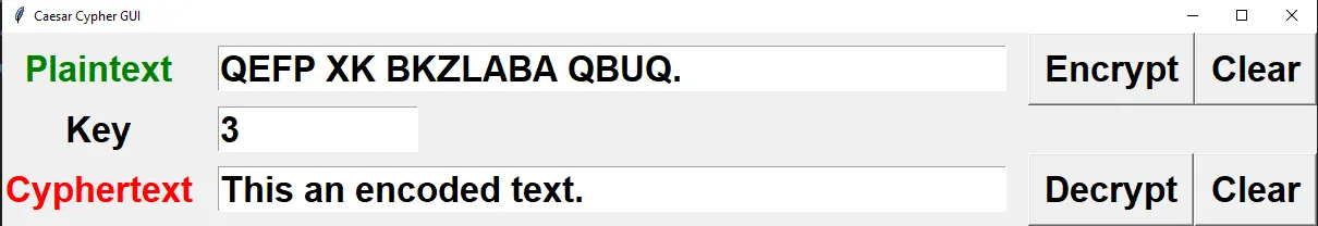 Encode and Decode Messages Using Tkinter Module