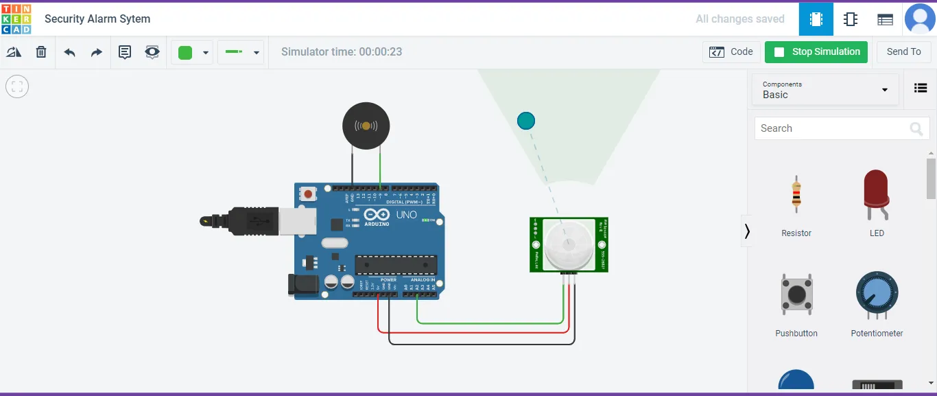 Security Alarm System Using Arduino