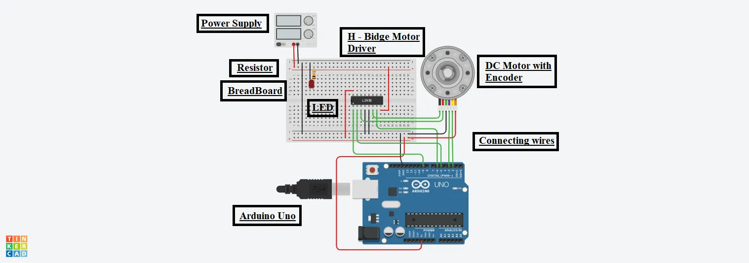 DC Motor With Encoder Using Arduino Uno