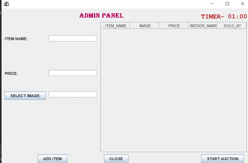 Online Auction System In Java