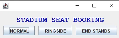 Stadium Seat Booking System In Java