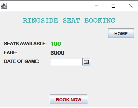 Stadium Seat Booking System In Java