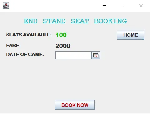 Stadium Seat Booking System In Java