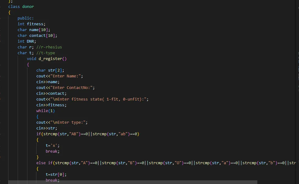 Blood Bank Management System In C++