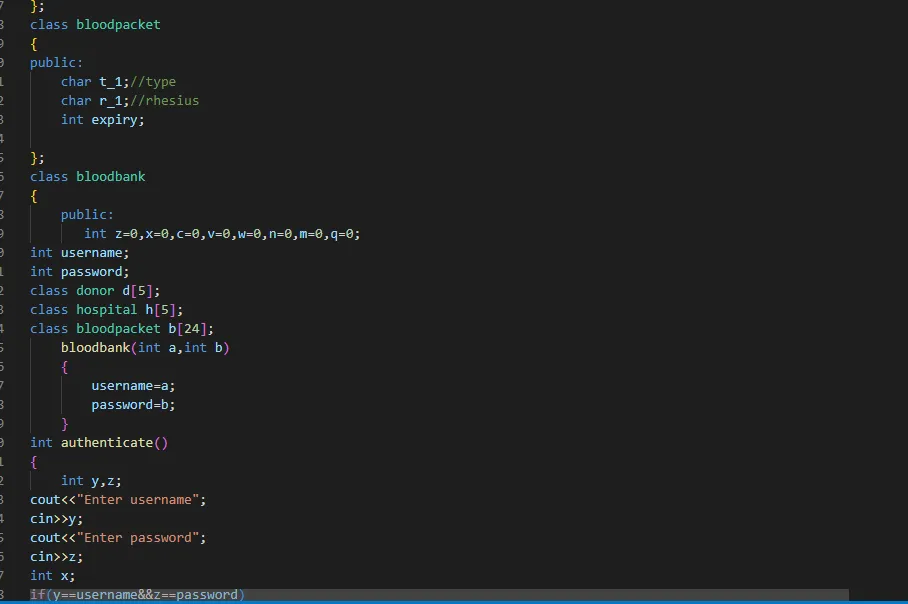 Blood Bank Management System In C++