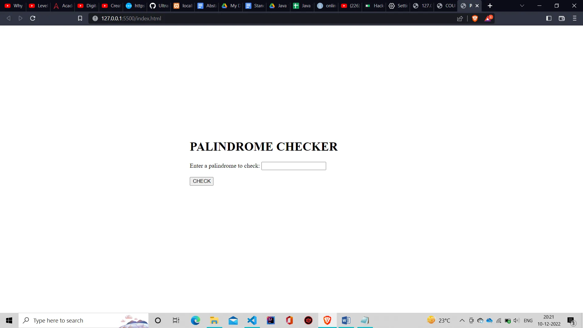 Palindrome Checker Using JavaScript