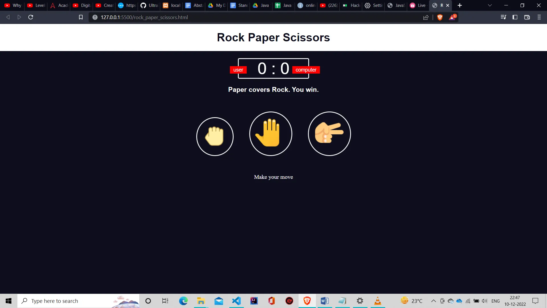 Rock-Paper Scissors Game In JavaScript