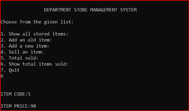 Department Store Management System With C++