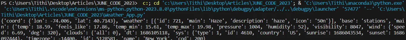 Weather App In Python