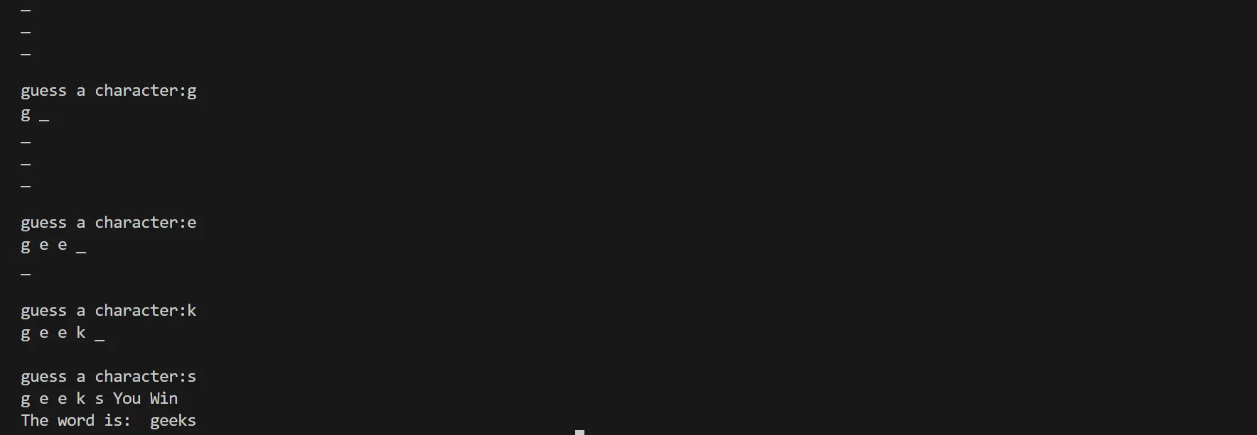 Word Guessing Game in Python